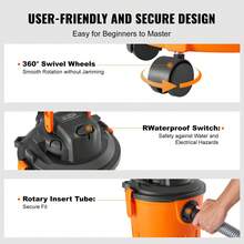 Shop Vacuum Wet And Dry, 5 Gallon 6 Peak  Wet/Dry Vac, Powerful Suction With Blower Function With Attachments 2-In-1 Crevice Nozzle, Small Shop Vac Perfect For Carpet Debris, Pet Hair, Car - 查看 5