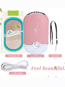 1pc Mini Handheld Fan, Compact & Portable, Suitable For Eyelash Extension Drying/Styling, Unisex, Ideal For Indoor/Outdoor, Travel/Home/Office Use - Multicolor - View 9