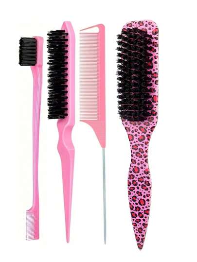 4PCS Men's Oil Hair Beard Brush, Long Handle Beard Brush Cleaning Brush, Oil Comb And Hair Brush, Solid Color, Hair Brush For Straightening Hair Brush, Men's Beard Grooming Styling Comb, Leopard Comb, Leopard Hair Brushir Styling Tools With Hair Tail Tools, Hair Brush/Hair Comb, Back To School, Travel Holiday Essentials, Hair Accessories For Women, Brush, Hair Brush, Wooden Comb, Hair Brush, Mini Hair Brush, Detangling Brush, Hair Brushes, Curly Hair Brush, Hairdressing Equipment,Travel Essentials,Travel Essential,Hairstyle,Hairdressing,Hair Brush,Slick Back Brush,Styling Brush,Curly Hair Brush,Edge Brush,Hair Comb,Brush Hair,Hair Brush Set,Comb Hair,Comb For Curls,Detangling Brush,Hair Brush For Women,Hair,Travel,Hair Products,Hair Tools,Hair Stuff,Barber,Barber Accessories,Barbershop,Hairdressing Equipment