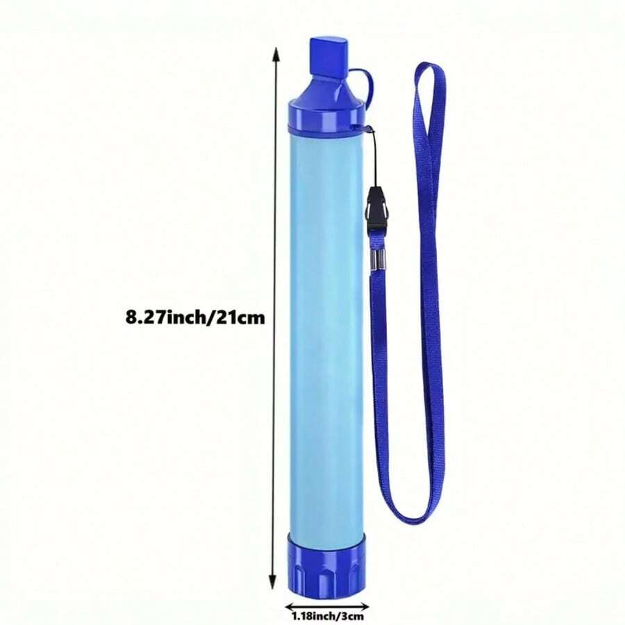 1 Set mobiler Wasserfilter für den Außenbereich, ultra leichtes 4-stufiges Filtersystem mit 0,01 Mikron, tragbarer Wasserreiniger in Trinkhalm-Form, geeignet für Outdoor-Reisen, Wildniserkundungen und Notfallsituationen