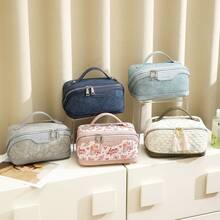 1pc Women's Large Capacity Multi-Layer Makeup Bag, Makeup Case Organizer, High-End