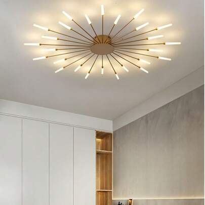 24 Or 26 Bulbs Modern LED Pendant Light, Fashionable Metal Design Suitable For Dining Room, Bedroom, Corridor - Warm White Hardwired Ceiling Light Fixture, Semi-Flush Mount, Dining Room Pendant Lamp