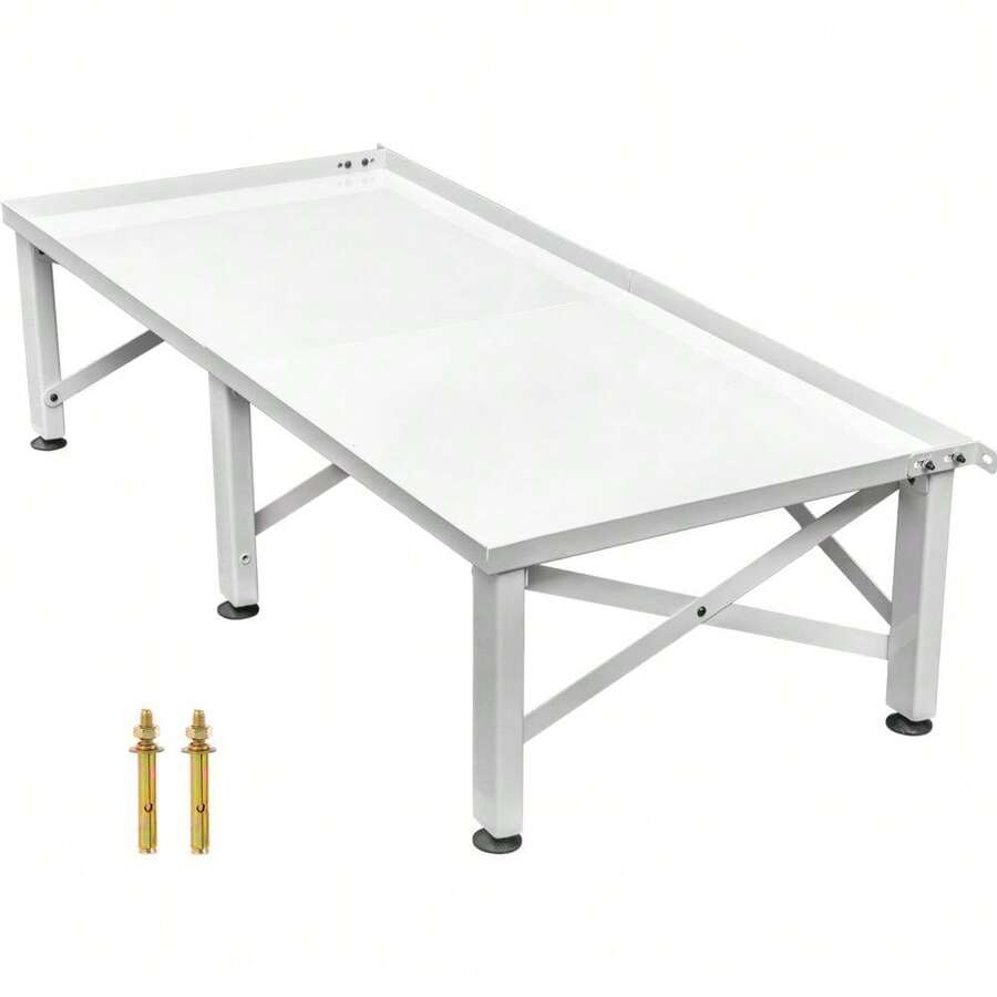 Universal Adjustable Laundry Pedestal For Washing Machines Dryers Freezers 48.8 Inch Wide 11.8 Inch High With Height Adjustable Feet - White - View 1