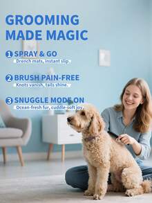 PETSIN Dog Detangler Spray - Leave-In Conditioner For Dogs - Dog Detangling Spray - Dematting Spray For Dogs - Remover 5 Fl Oz (Ocean Breeze)