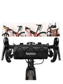 Bike Handlebar Bag - Bicycle Handlebar Roll Bag With Large Reflective Area, Bike Front Pouch With Waterproof Zipper Shoulder Strap Removable Straps For Cycling