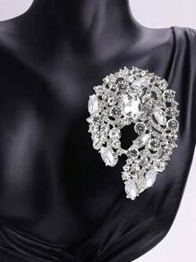 Broche de flor de cristal grande y elegante para mujer, adecuado para usar con vestido, traje, sombrero, zapatos, pañuelo con flor