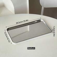 1 pieza Bandeja rectangular de metal para servir, plato de hospitalidad para hornear, exhibición de postres, té de la tarde, almacenamiento de cocina, uso en cafetería y reuniones