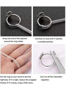 2pcs Adjustable Clear Ring Sizer, Use PU Elastic Cord To Adjust Tight Ring Size,