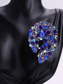 Broche de flor de cristal grande y elegante para mujer, adecuado para usar con vestido, traje, sombrero, zapatos, pañuelo con flor