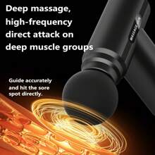 OBOVAY 1pc Mini Portable Massage Gun LED Multiple Speed Adjustable Fascia Gun, Hand Held Body Back Muscle Massager Extra Long Endurance Fascia Stick Vibrater Massager Massageador,800mAh