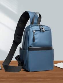 Casual Large Capacity Shoulder Bag For Men, Minimalist Design Suitable For College Student, Outdoor, Multi-Purpose Crossbody Bag - Multicolor - View 2