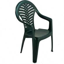 TRABELLA Garden Resin Plastic Pineto Stacking Chair Green PACK Of 4 - Green - View 3