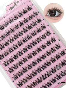 100pcs/10 Pairs Voluminous Rabbit Fur Natural Looking Invisible Band Eyelashes, Soft Air Lashes For Beginner Makeup, Work Makeup - View 5