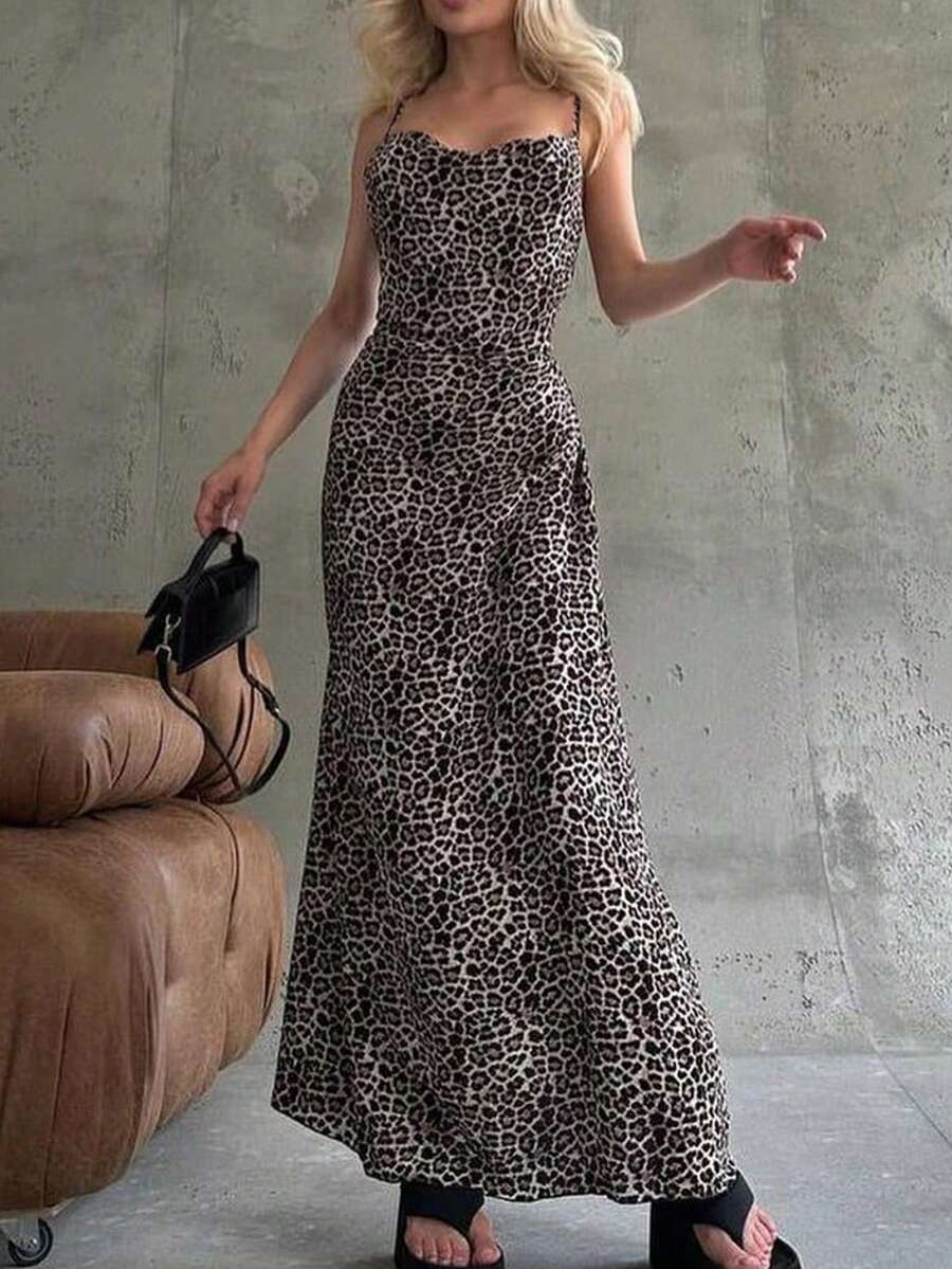 Vestido ajustado y sexy con estampado de leopardo - Multicolor - Ver 1