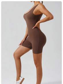 Sexy 3-Piece Backless Jumpsuit With Shorts - Tummy Control, V-Back Design, Butt-Lifting Scrunch Detail, Soft And Adjustable Fit - Multicolor - View 5