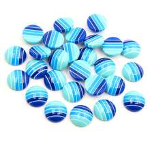 30 piezas de cabujones de resina de 12 mm con diseño de rayas clásicas, planos por detrás, aptos para montar en bases de 12 mm, para hacer manualidades y accesorios de joyería DIY - cabujón de resina - Ver 9