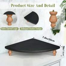 1 pezzo Scaffale d'angolo in legno rustico, piedistallo, mensola ad angolo stile fattoria, portasapone, vassoio da bagno, espositore rialzato in stile rustico nero per decorazione tavolo da caffè, cucina/bagno/sala da pranzo