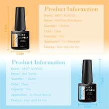 MEET ACROSS 2pcs 7ml Nail Prep Dehydrator And Acid-Free Primer Gel Nail Polish Set , Natural Nail Prep Dehydrator For Acrylic And Gel Nail Polish, Non Acid Primer For UV Gel Fast Dry Superior Bonding Agent Set Manicure Kit Nail Art DIY Home Salon Gift For Women - 彩色 - 查看 7