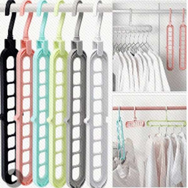 1 pieza Percha multifuncional ahorradora de espacio, organizador de armario de plástico, percha plegable y portátil para almacenamiento en el closet, esencial para viajes (Pequeñas manchas o rayones son normales y no afectan el uso)