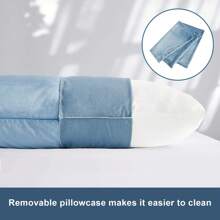 2PCS Dusty Blue Large Body Pillow With Velvet Cover- Breathable Full Body Pillow For Side Sleeper - Soft Long Bed Pillow For Adults - 20 X 54 Inch