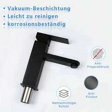 Grifo de baño para lavabo - Grifo negro de agua caliente y fría de alta presión, mezclador de agua fría de acero inoxidable de una sola manija, grifo de baño para uso en baños