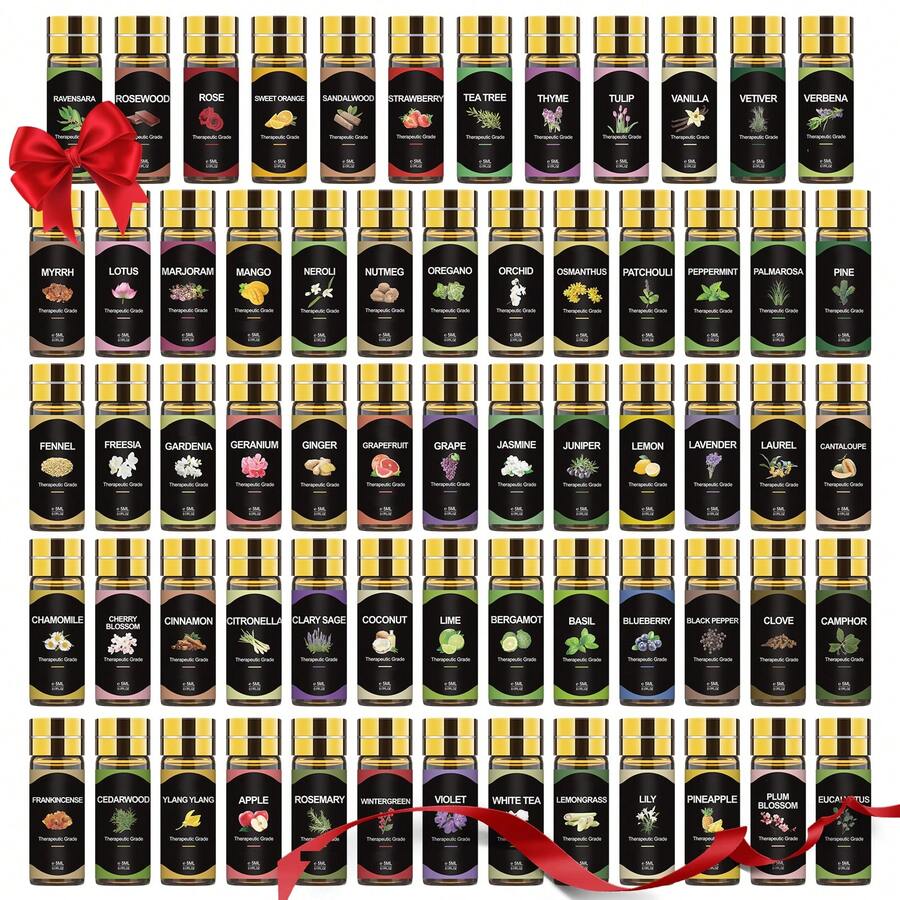 Essential Oils, 40pcs 5ml/0.17Fl.Oz Essential Oils Set Gift Kit For Aromatherapy Diffusers Humidifier Ssential Oil Kit For Diffuser, Humidifier, Scented Candle (40x 5ml) - Gift Set For Women, Lover, Friends - 40*5ml - 查看 1