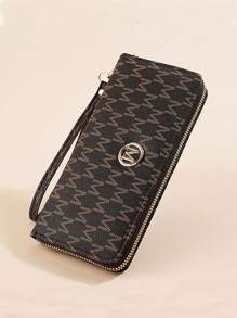 1pc Women's Retro Zipper Long Wallet & Phone Bag With Floral Design, Multi-Functional Fashion Large Capacity Handbag For Women Wallet Purse Wallet Wristlet Wallet Mini Wallet