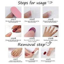Pink Press On Nails Artificail Long, French Square Nails Pearl, Nails Acrylic Women Reusable Nail Kit Adhesive Tabs Nail File 24pcs - Hồng - Xem 6