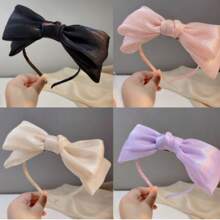 Bentiță de păr cu fundă din satin pentru femei, accesoriu elegant de păr cu plasă strălucitoare, bentiță de păr, bentițe de păr tip cerc, piesă pentru cap