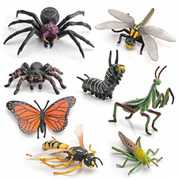 1 Stück realistisches tropisches Regenwald-Insekten-Tier-Modell Deko Spielzeug, solider Hummel, Mantis, Heuschrecke, Raupe, Farbe kann leicht vom Bild abweichen, zufällige Lieferung