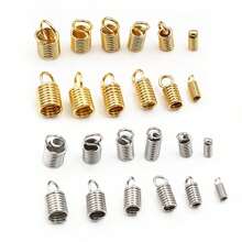 20pcs Stainless Steel Spring Crimp Clasps Leather Cord Ends End Caps Connectors For DIY Bracelet Necklace Jewelry Making
