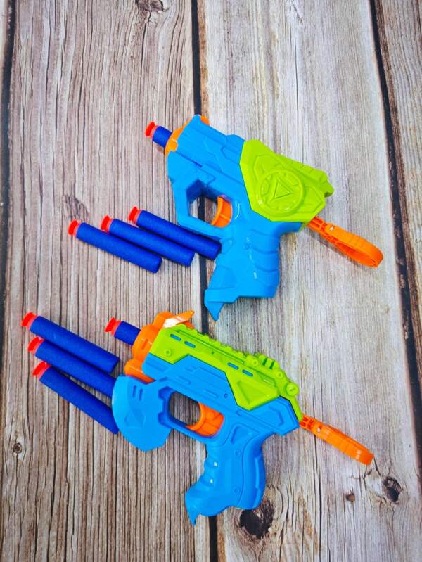 1 Set de pistola de dardos manual suave, que incluye 1 pieza de lanzador y 10 piezas de dardos de espuma, accesorios de color aleatorio, adecuado para niños y niñas como juguetes Nerf