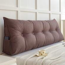 1 Pieza Almohada con respaldo en forma de cuña, cojín de respaldo para cabecera con tela de lino transpirable, bolsillos laterales, adecuada para cama, sofá para leer y silla de apoyo lumbar, silla de oficina, cojín de asiento - Multicolor - Ver 27