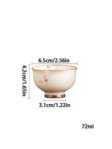 1pc/2pcs/4pcs/6pcs Ru Yao Orchid Ceramic Tea Cup, Luxury Vintage Exquisite Chinese Kung Fu Tea Ceremony Cup, Blue And White Porcelain Host Cup, Suitable For Daily Tea Parties, Saudi Coffee, Gift For Friends And More - Multicolor - View 7