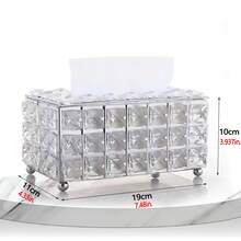 网红北欧风客厅轻奢水晶纸巾盒家居创意简约餐巾纸收纳家居浴室装饰卫生间收纳秋季装饰返校
