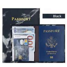 Marble Pattern Leather Passport Cover, PU Leather Passport Holder, Sewn Single Side Passport Case