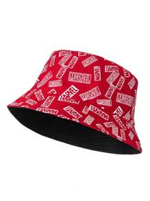 New Fashionable Marvel Graphics High-Quality Cool Bucket Hat, Summer Versatile Sun-Protection Cartoon Reversible Bucket Hat,