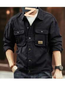 Men Faux Fur Coats - Denim Brack - View 7