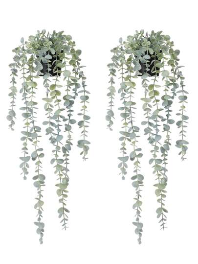 1/2pcs Artificial Plants, Hanging Potted Plants, Wall Hanging Shelf Decor, Suitable For Indoor, Outdoor, Living Room Shelf Decor, Home Decor, Room Decor, Garden Decoration, Wall Decoration