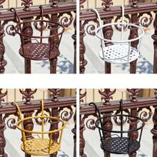 1/3pcs Contemporary Metal Balcony Flower Rack, Hanging Outdoor Railing Flower Pot Holder, Indoor Iron Guardrail Bonsai Stand For Home Garden Decor