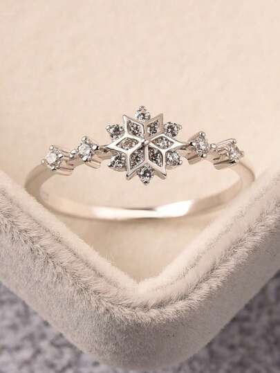1pc Exquisite Ring Ladies Jewelry For Women S925 Sterling Silver Elegant Zirconia Ring Fine Jewelry Gift For Girls Wedding Prom Party Decor