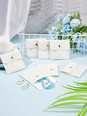 20PCS Jewelry Snap Pouches, PU Leather Jewelry Bags, Faux Leather Snap Jewelry Bags - Suitable For Storing Earrings, Necklaces, Bracelets And Rings, Travel Essentials, Jewelry Box Storage Bags, Organizers For Small Accessories, Ideal Gifts For Women And Girls, Gifts For Mom, Friends, Mother's Day, Christmas For Women Storage Organizer Travel Essentials Father Gift