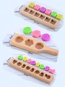 1 Set Of 4 Flower-Shaped Wooden Stamps, Wooden Mooncake Molds, DIY Hand-Pressed Mooncake Stamps, Dim Sum Desserts, Mung Bean Cakes, Pumpkin Cakes, Biscuits, Steamed Buns, Mid-Autumn Festival Pastry Molds, Biscuit Cutters, Mooncake Makers, Baking Tools, Suitable For Restaurants/Outdoors/Dining/Parties/Gifts/Festivals