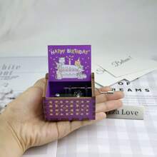 "Happy Birthday" Wooden Hand-Cranked Retro Music Box, Perfect Birthday Gift, No Battery, Charming Gift For Home Decoration, Suitable For Room Decoration