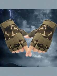 Fingerless Tactical Gloves, Knuckle Protection, Breathable And Lightweight Outdoor Military Gloves, Suitable For Shooting, Hunting, Motorcycle Riding, Mountaineering, Men And Women Sports, Cycling, Fitness, Outdoor Activities, Fishing Half-Finger Gloves, Non-Slip, Wear-Resistant And Comfortable For Multiple Scenes
