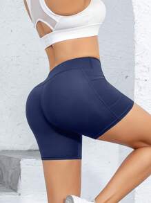 Pantalones cortos deportivos de mujer, Mallas deportivas de mujer, Mallas con bolsillos, Shorts de ciclista negros, Pantalones cortos de entrenamiento de mujer con bolsillos, Pantalones de yoga de cintura alta con control de abdomen, Pantalones ajustados de compresión, Pantalones cortos para correr/entrenar con sensación de desnudez