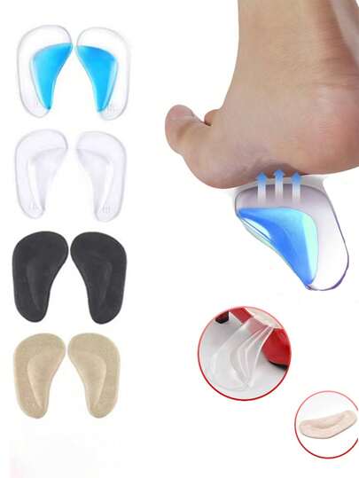 زوج من نعل الحماية للأقواس ، نعل لوجود انخفاض في القدم ، نعل لإتجاه القدم للداخل ، نعل نصف المقاس ، مناسب لأنواع الأحذية المختلفة