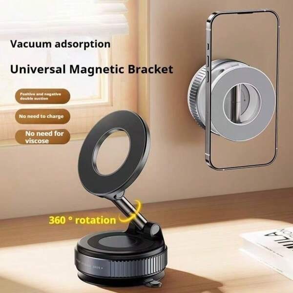 360° Vacuum Suction Cup Car Phone Holder, Compact And Telescopic Design With One-Click Lock, Stable And Hands-Free Necessity For Driving