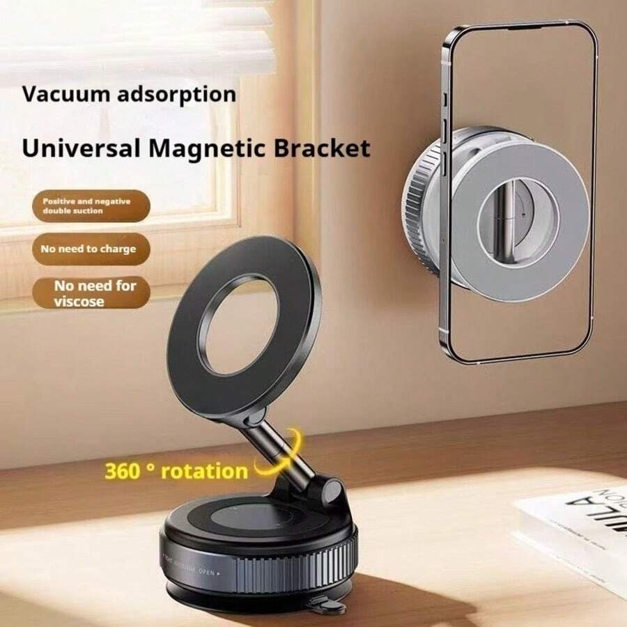 360° Vacuum Suction Cup Car Phone Holder, Compact And Telescopic Design With One-Click Lock, Stable And Hands-Free Necessity For Driving - Multicolor - View 1