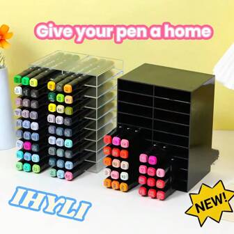 Portapenne monoblocco per pennarelli/penne/matite. Semplice e di stile, salva spazio sulla scrivania. Ci sono 18 piccole celle in una scatola di stoccaggio che può contenere fino a 72 pennarelli. Adatto per aula, scuola, camera da letto, stanza dei bambini, scrivania dell'ufficio, banco di lavoro.
